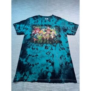 Alice in Wonderland Big Chris Art Tie Dye Graphic T-Shirt Teal Black Mens M